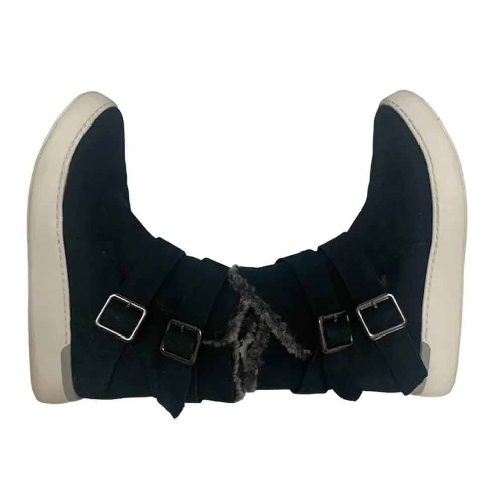 ROCKPORT Cobb Hill Collection ELYSSE Black Fur Suede Ankle Boots | 7